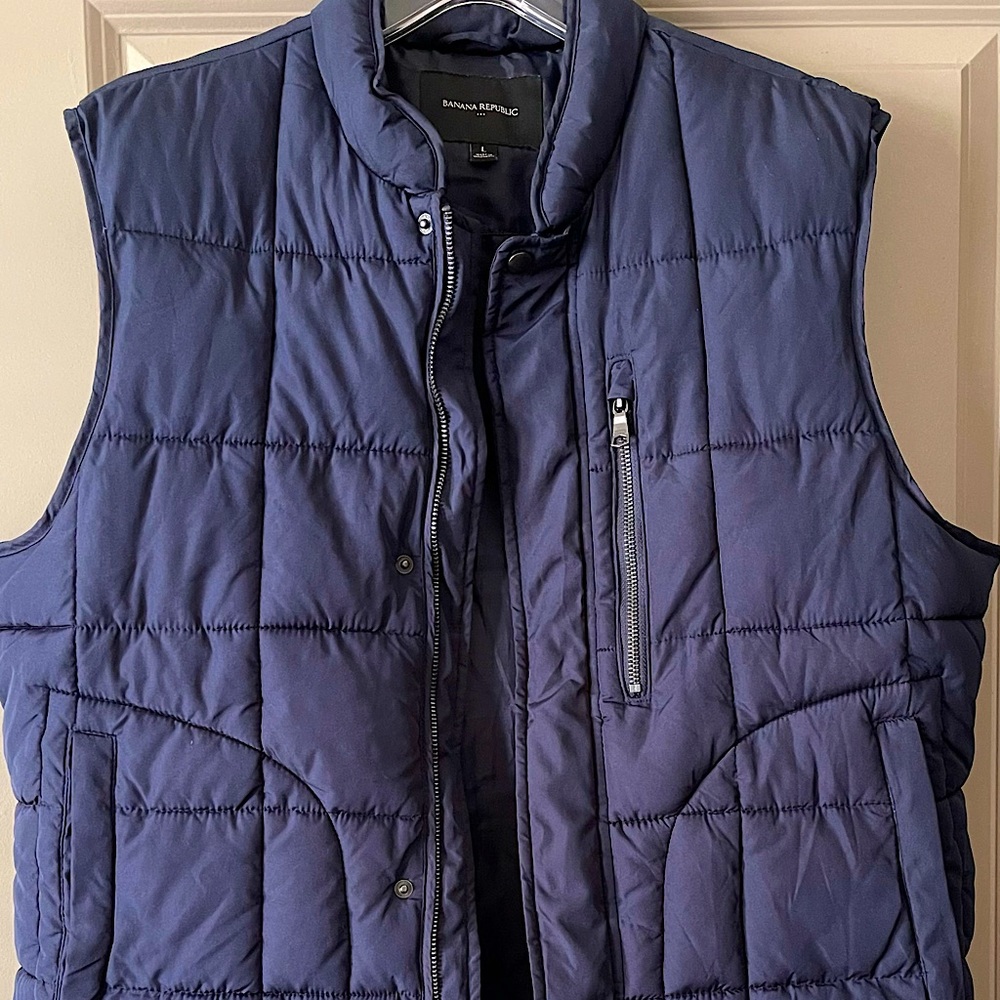 Banana Republic size L Mens Navy Blue Quilted Vest